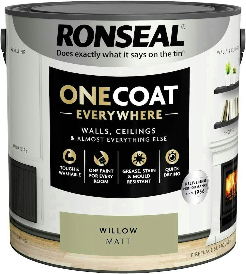 image 1 of Ronseal One Coat Everywhere Matt Paint 2.5L Willow