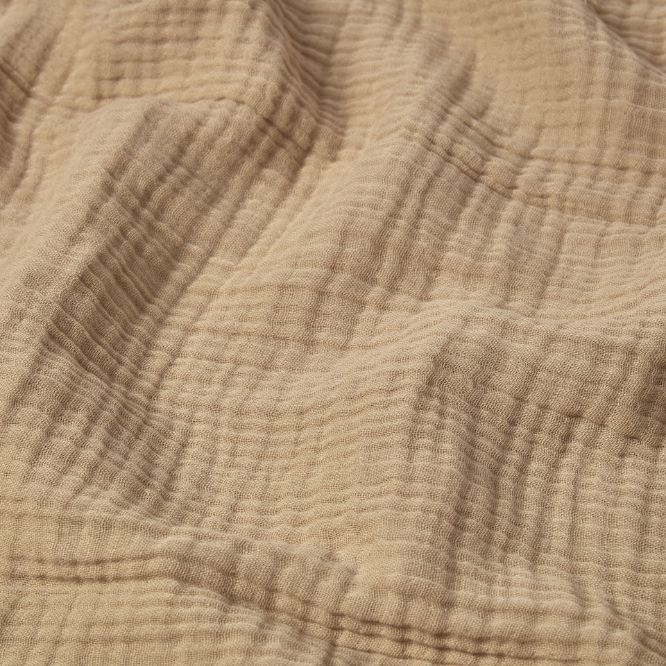 image 1 of Homescapes Pure Handmade Cotton Muslin Bed Throw Blanket - 127 x 180 cm