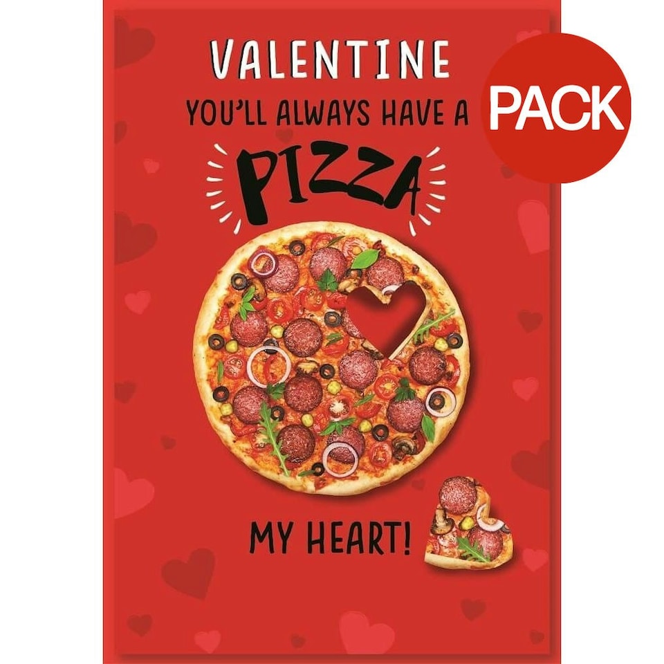 Simon Elvin You´ll Always Have A Pizza My Heart! Valentine Greetings Card (Pack of 6) - Red - One Size