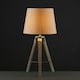 image 2 of ValueLights Clipper Tripod Painted Black Table Lamp with Medium Cream Tapered Shade and LED Bulb