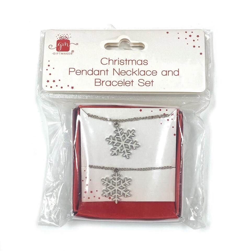 image 1 of Christmas Pendant Necklace & Bracelet Set