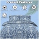 image 4 of VELVETIO Dorothy Damask Complete Duvet Cover Set with Fitted Sheet Soft Printed Bedding Bedset Blue | Single