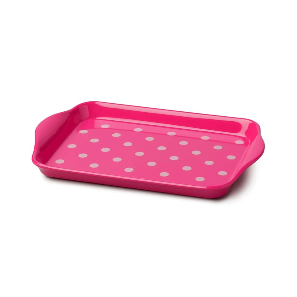 image 1 of Melamine Dotty Tray, Mini | Pink | Neon Pink