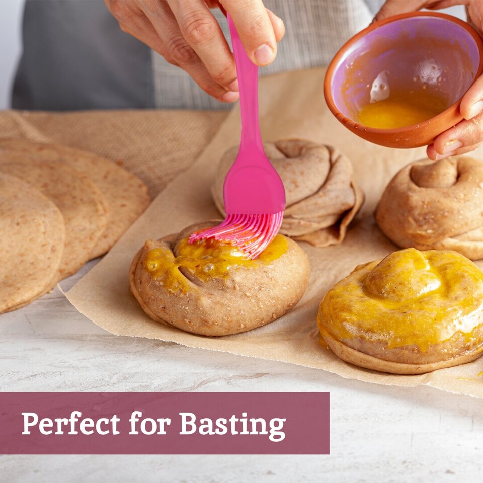 image 1 of Zing Pink Peony Silicone Pastry Brush