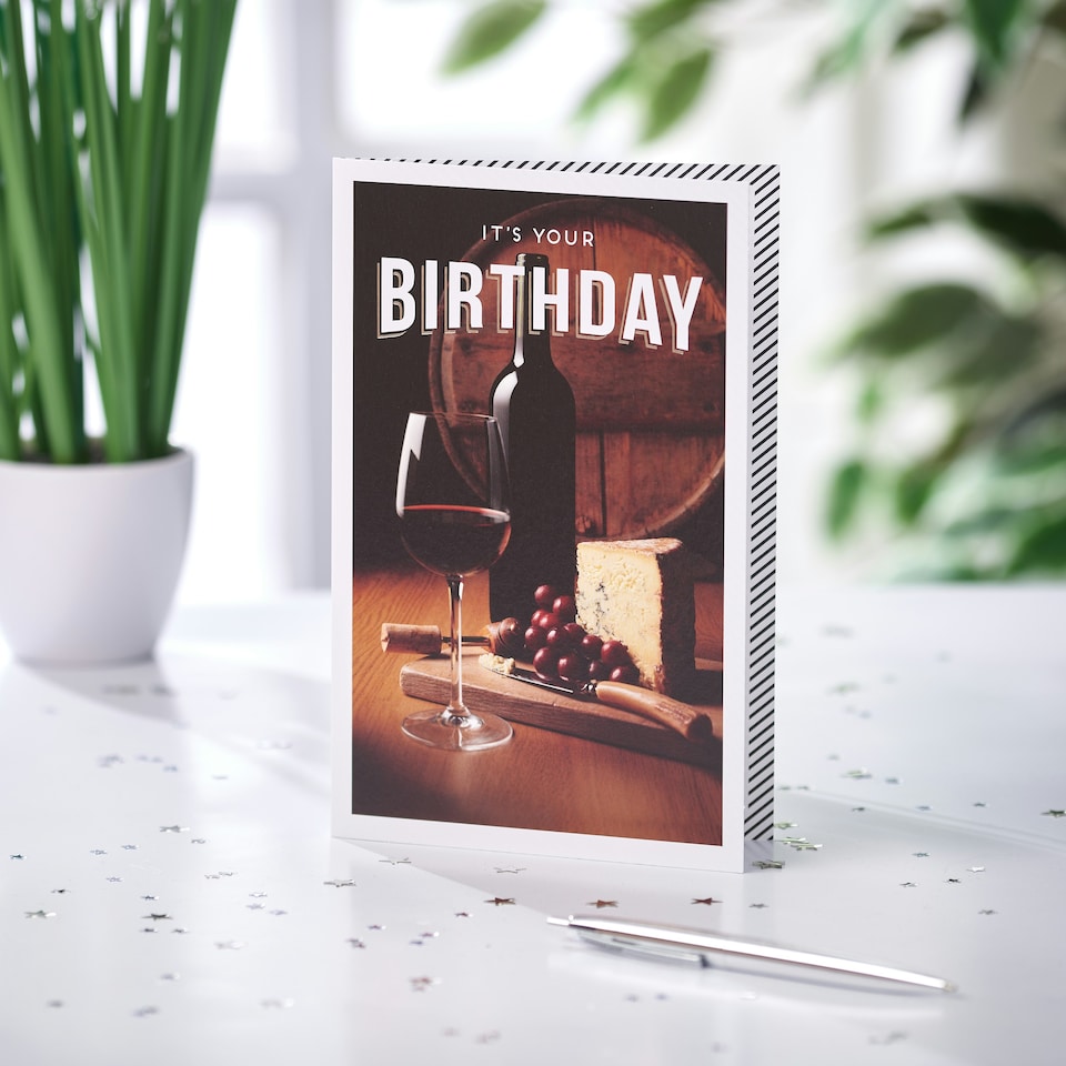 image 1 of Birthday Card for Him - Wine Photograph
