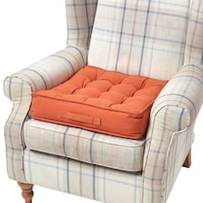 Homescapes Terracotta Cotton Armchair Booster Cushion Orange