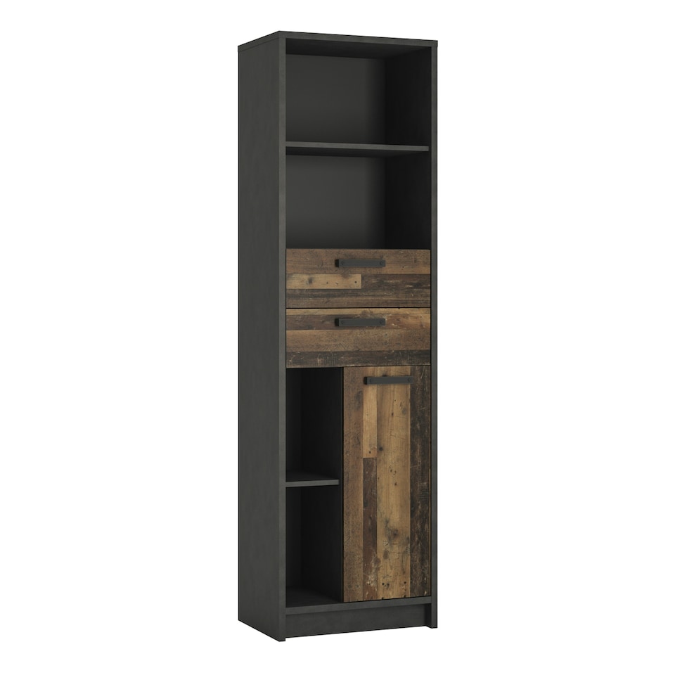 image 1 of Brooklyn Bookcase in Walnut and Dark Matera Grey