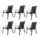 image 1 of Set of 6 Outdoor Garden Patio Textilene Furniture Chairs in Black