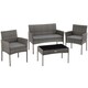 image 1 of Rattan Garden Furniture Palese - for 4 people, weather resistant | Grey | grey | 57 x 104 x 79 cm | 1