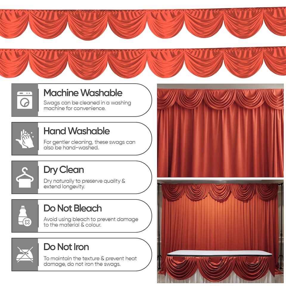 image 1 of 3M Ice Silk Wedding Drapery, Detachable Backdrop Curtain - 1pc