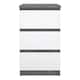 image 2 of Naia Bedside 3 Drawers in Concrete and White High Gloss