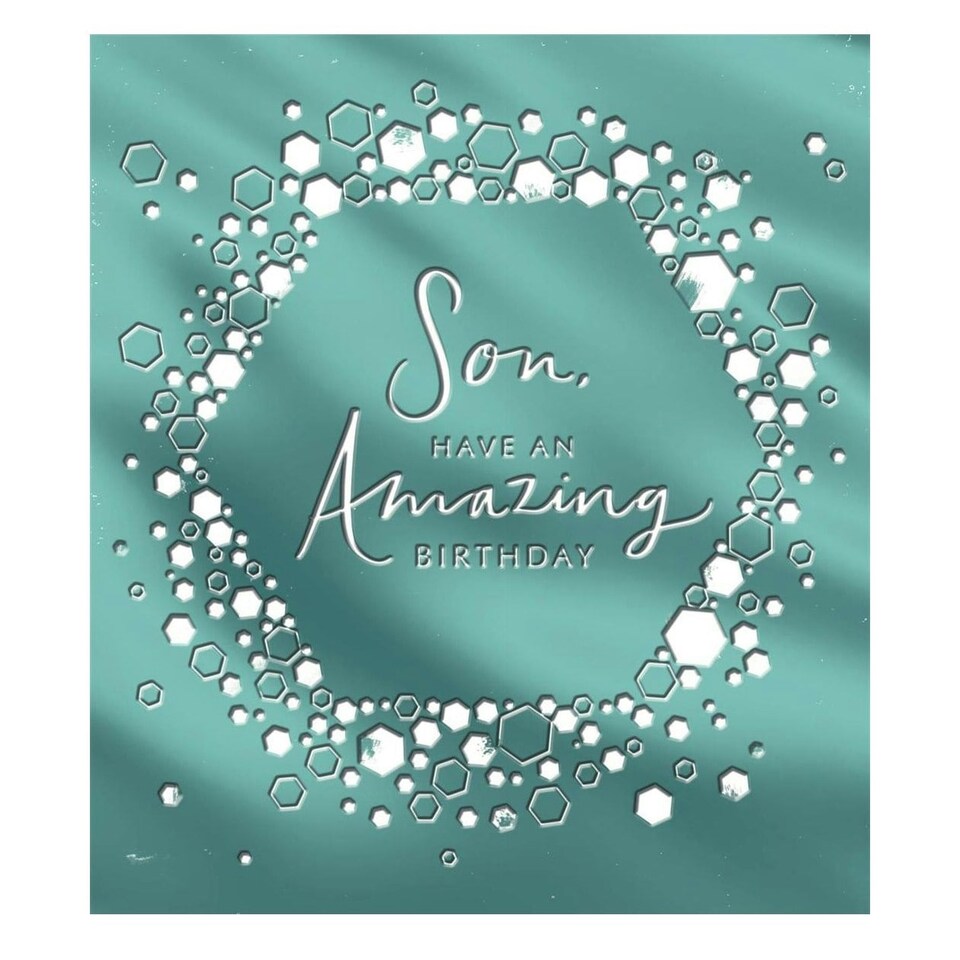 image 1 of Silver Foil Confetti Garland Design Son Birthday Card