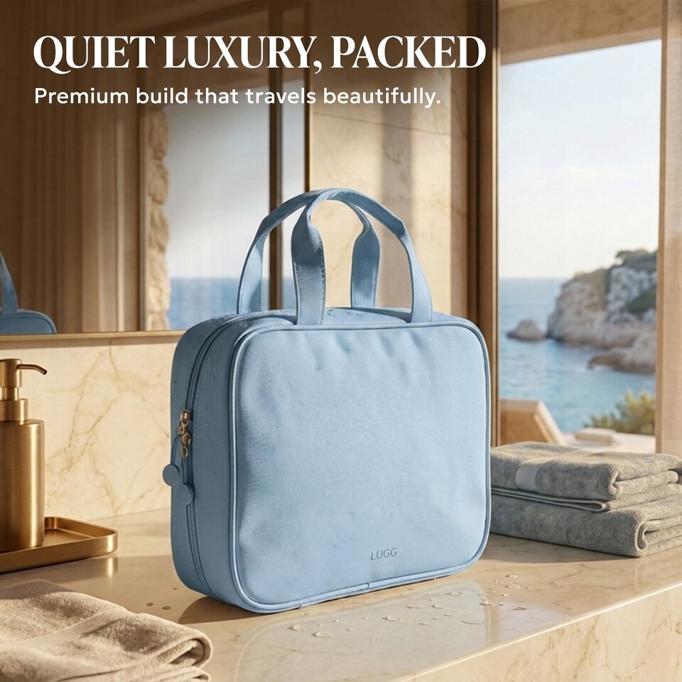 image 1 of Lugg Hanging Toiletry Bag Waterproof Travel Organiser with 360 Swivel Hook