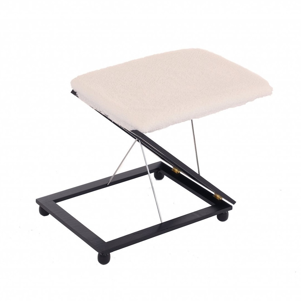 image 1 of Adjustable Folding Cushion Padded Footstool Foot Rest