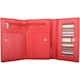 image 1 of London Leathergoods Womens Tri Fold Money Holder Magnetic Flap Purse Wallet | Red | Red