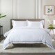 image 5 of Hampstead 100% Cotton Duvet Cover Set – 200 Thread Count with Inserted Ribbon & Oxford Pillowcases Blue | White | Super King