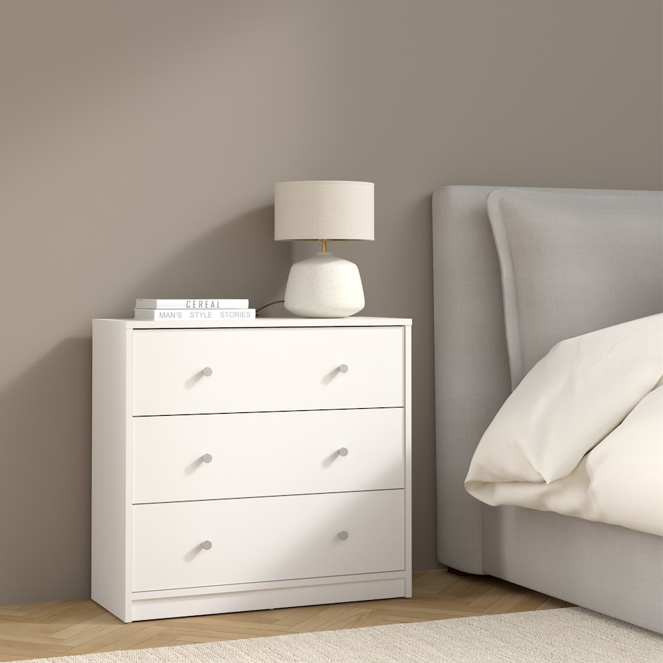 image 1 of May Chest of 3 Drawers in White