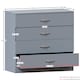 image 4 of Vida Designs Riano 4 Piece Bedroom Set (2 Drawer Bedside Chest, 4 Drawer Chest, 3 Door Wardrobe), Grey (6)