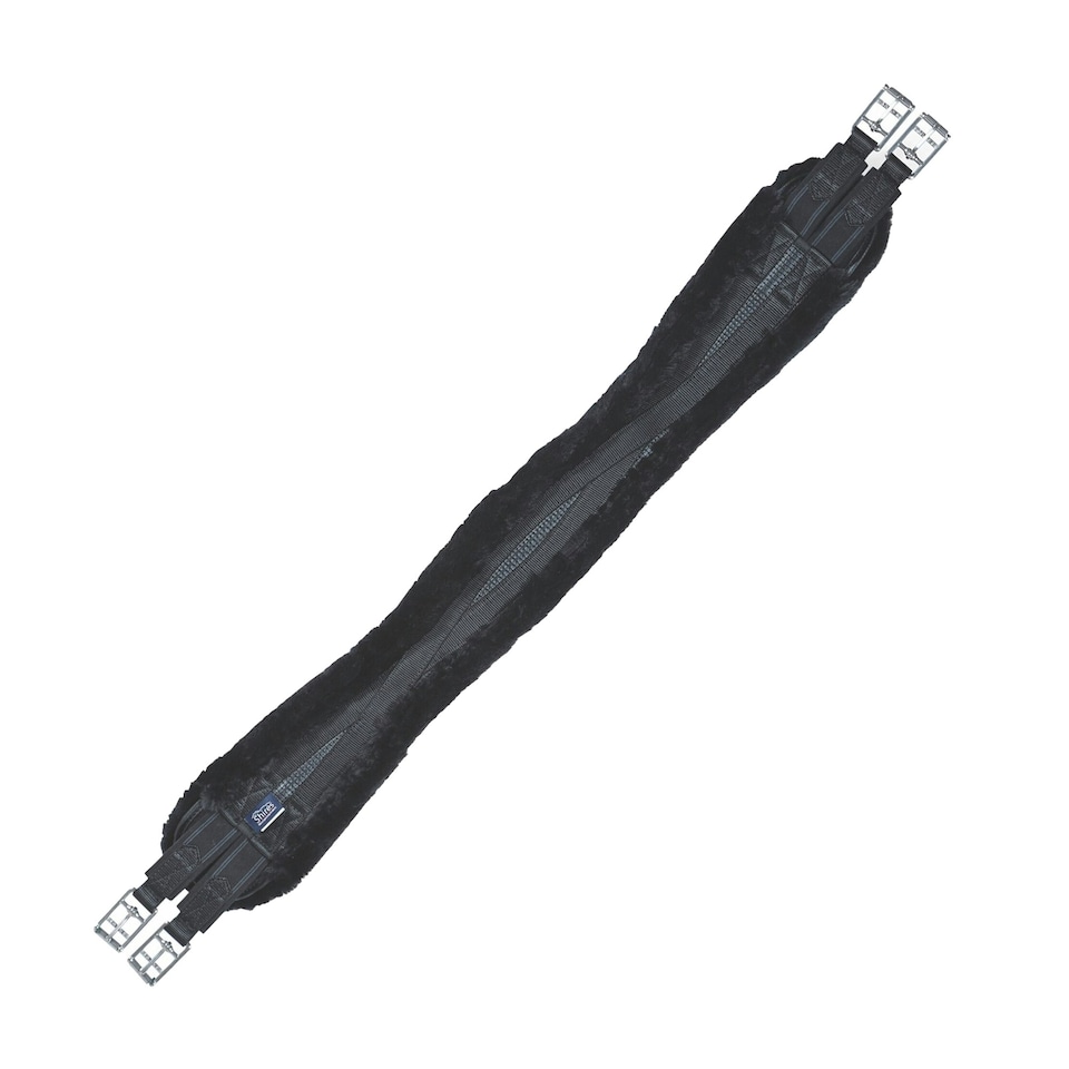 image 1 of Shires Performance Elasticated SupaFleece Contour Horse Girth - Black - 30in