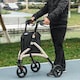 image 2 of HOMCOM 3 Wheel Rollator, Lightweight Aluminium Tri Walker with Adjustable Handle, Storage Bag and Dual Brakes, Folding Mobility Walking Aid for Elderly, Handicapped, 5.3kg, Gold Tone
