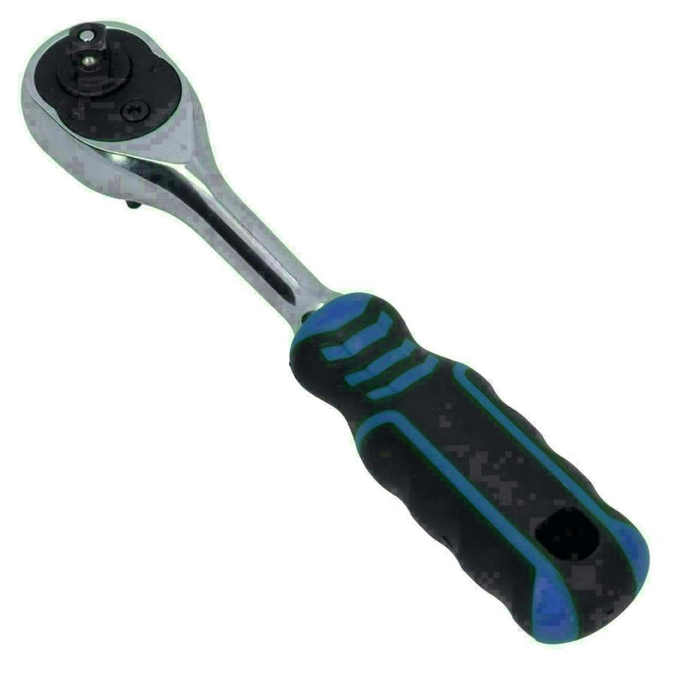 image 1 of 1/4in Drive Straight Headed Ratchet 90 Teeth Quick Release With Rubber Grip