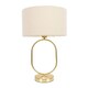 image 4 of ValueLights Antonia Cream Boucle Drum Shade Brushed Gold Oval Table Lamp with LED Bulb Gold
