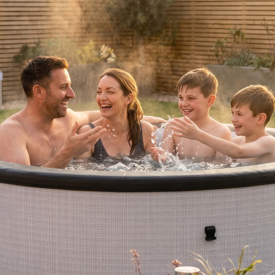image 1 of Wave Tahoe 4 Person Eco Foam Hot Tub, Graphite Grey