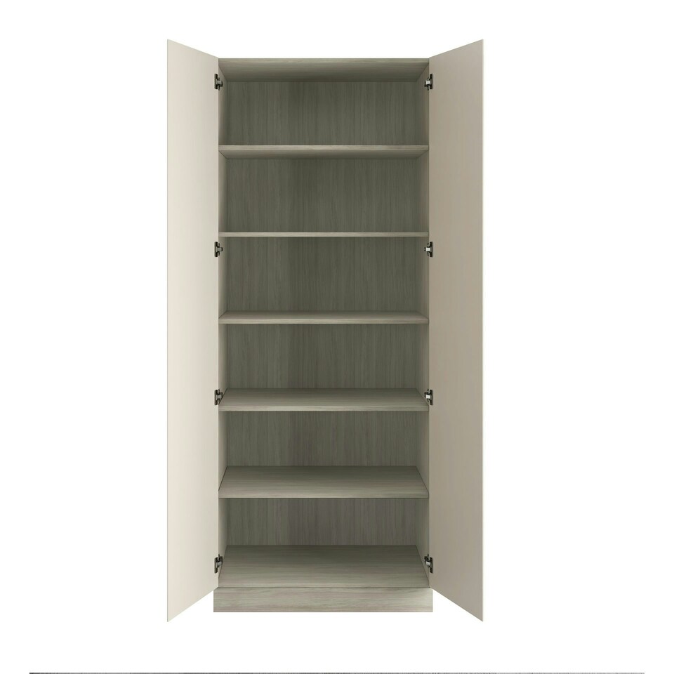 image 1 of J-Pull Handleless Cashmere Double Wardrobe with Shelves Brown | Beige