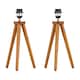 image 1 of Set of 2 Voyage - Dark Oak Wooden Tripod Lamp Bases Brown