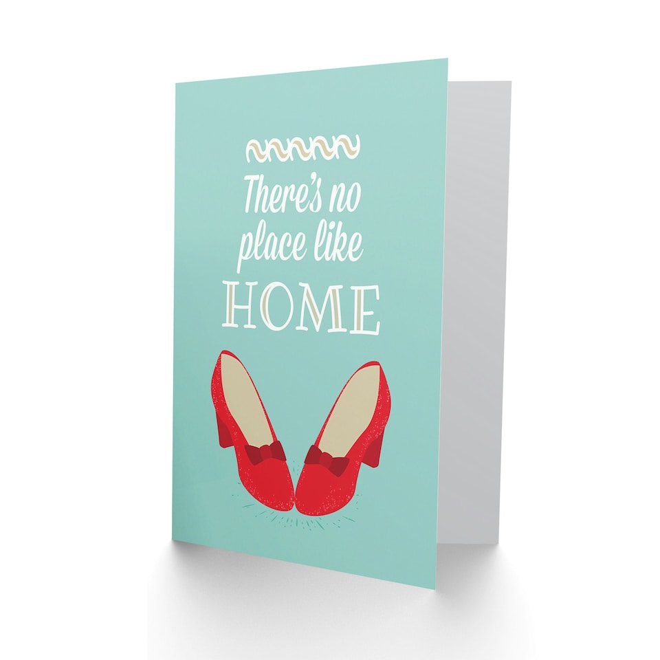 image 1 of Quote Typography Ruby Slippers Wizard Oz There's No Place Like Dorothy Quote Card