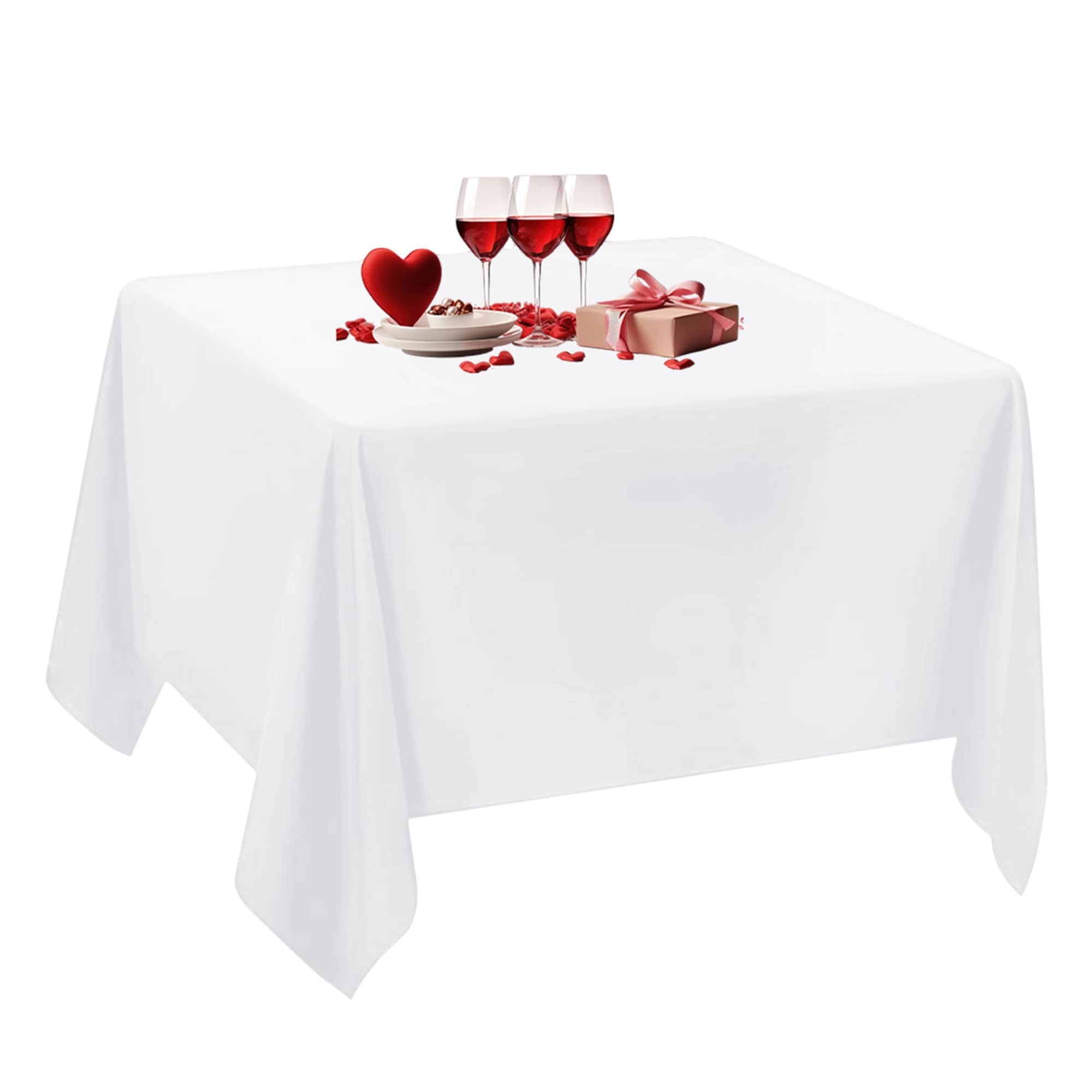 Square Tablecloth Polyester, Premium Linen Table Cover - 54" x 54"