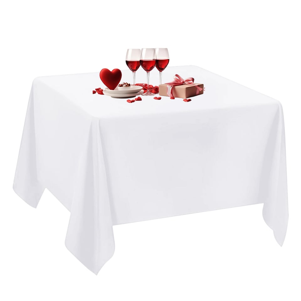image 1 of Square Tablecloth Polyester, Premium Linen Table Cover - 54" x 54"