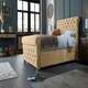 image 2 of Veneta Plush Beige Double Bed Frame - Beige