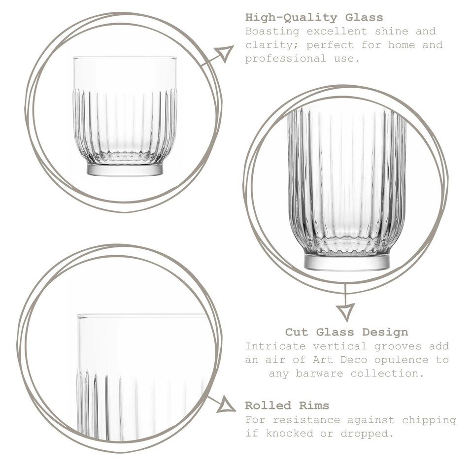 image 1 of LAV Tokyo Whiskey Glasses - 330ml - Clear - Pack of 6 Clear
