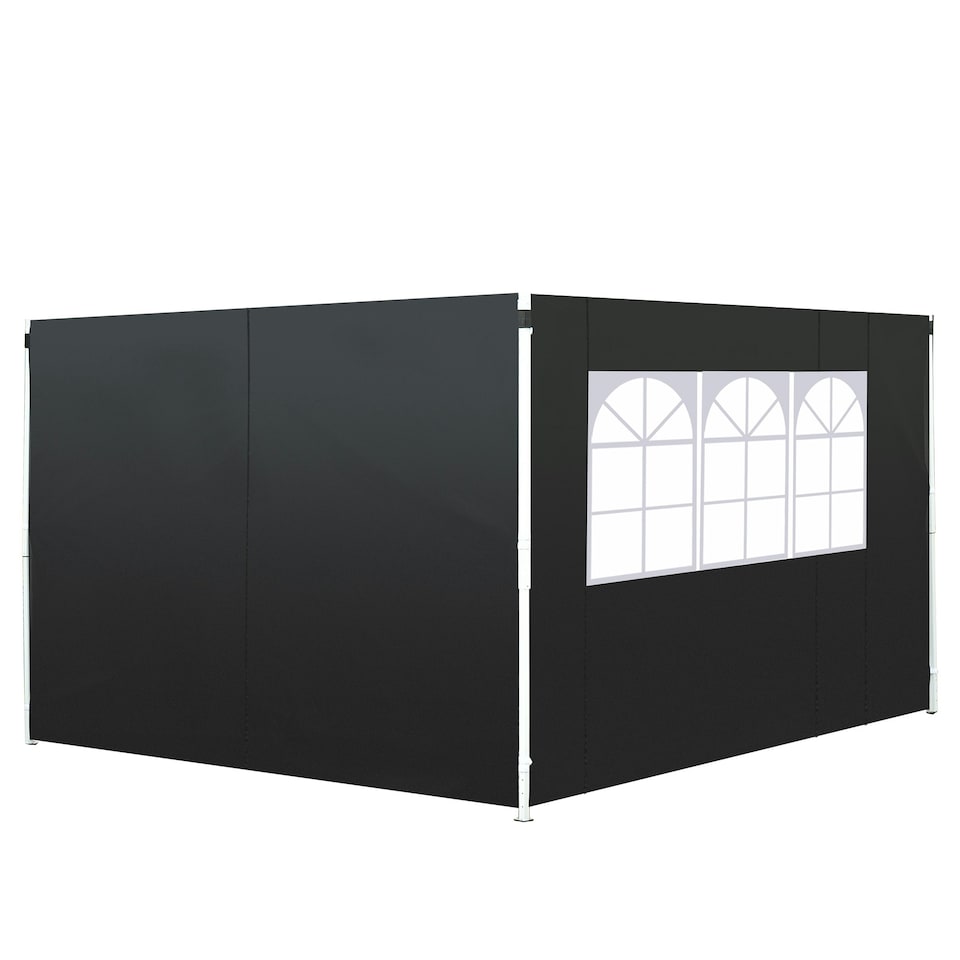 image 1 of Outsunny Gazebo Replacement Exchangeable Wall Panels w/  Window, Blue