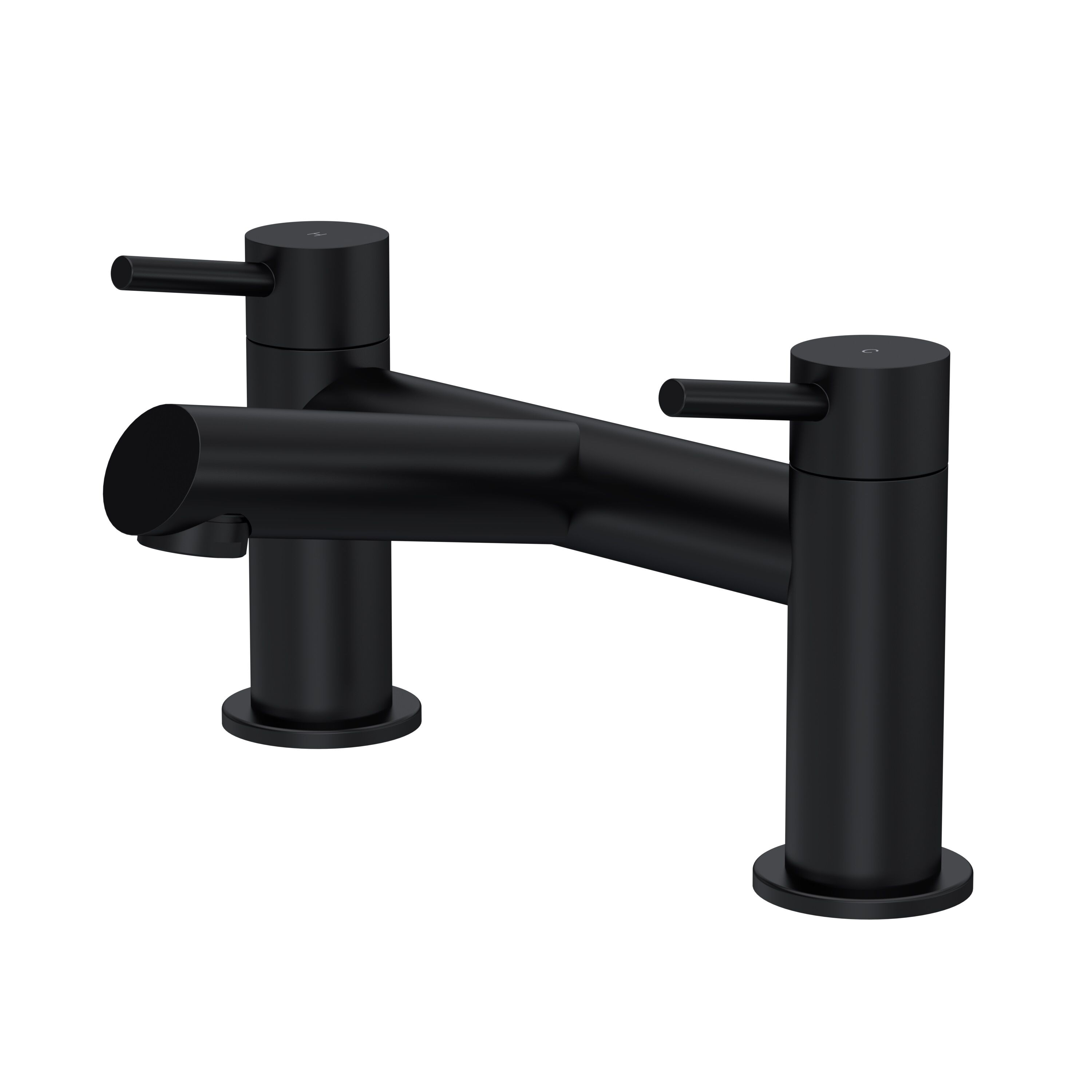 Balterley Wetley Modern Bathroom Bath Filler Tap For Deck-mounted Contemporary Baths, Striking Matt Black Finish, 228 Mm