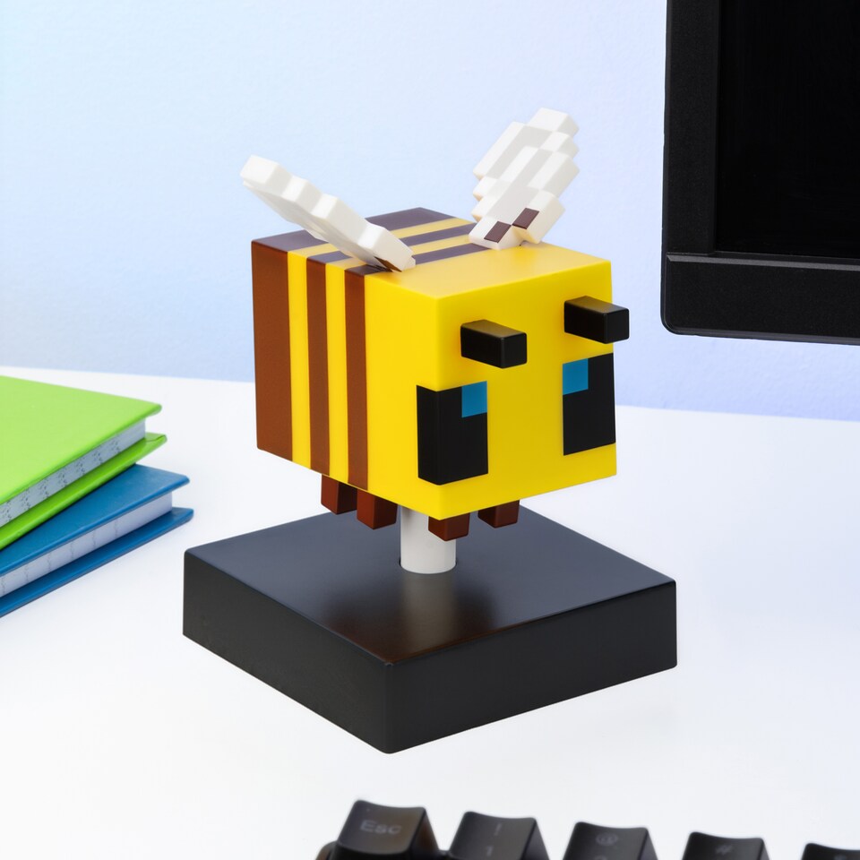 image 1 of Minecraft Bee Icon Light, 11cm LED Figure Lamp, Battery Powered Night Light for Bedroom or Gaming Decor Gift, Paladone