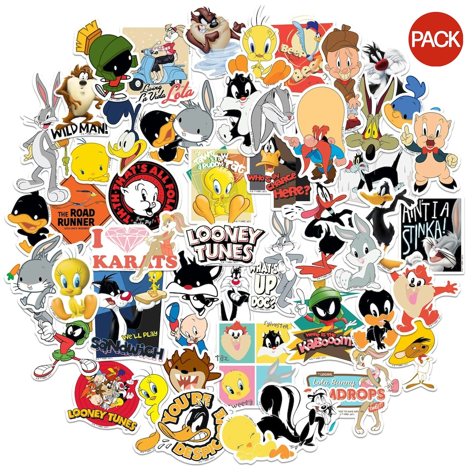 image 1 of Looney Tunes Deluxe Character Stickers (Pack of 100) - Multicoloured - One Size (UTTV19556)