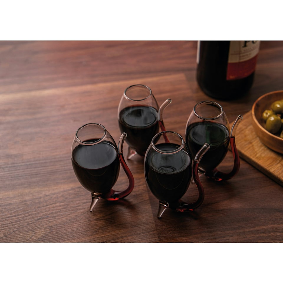 image 1 of BarCraft Glass Port Sippers Set of 4