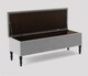 image 2 of 150cm Swiss Chesterfield Ottoman Storage Bench- Plush Velvet Shoe Bench - Silver Upholstery Footstool with Storage