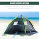 image 5 of Outsunny 2 Man Pop-up Beach Tent Sun Shade Shelter Hut w/ Windows Door Blue