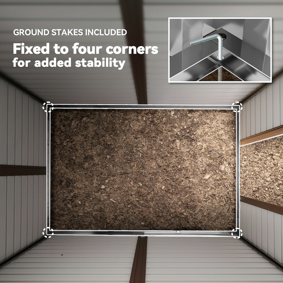 image 1 of Outsunny 9'x6' Galvanised Metal Garden Shed Tool Storage Shed for Patio Green
