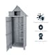 image 5 of JSH Bideford Tall 180cm Wooden Garden Storage Shed Unit with Pitched Roof - Grey