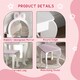 image 5 of ZONEKIZ Kids Dressing Table with Mirror and Stool, Drawer, Storage Shelf - White White