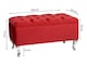 image 3 of Londona 180cm Chesterfield Ottoman Storage Bench - Plush Velvet Shoe Bench - Red Upholstery Footstool with Storage