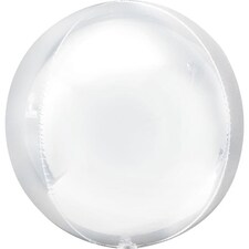 White Orbz Foil Helium Balloon 38cm / 15 in