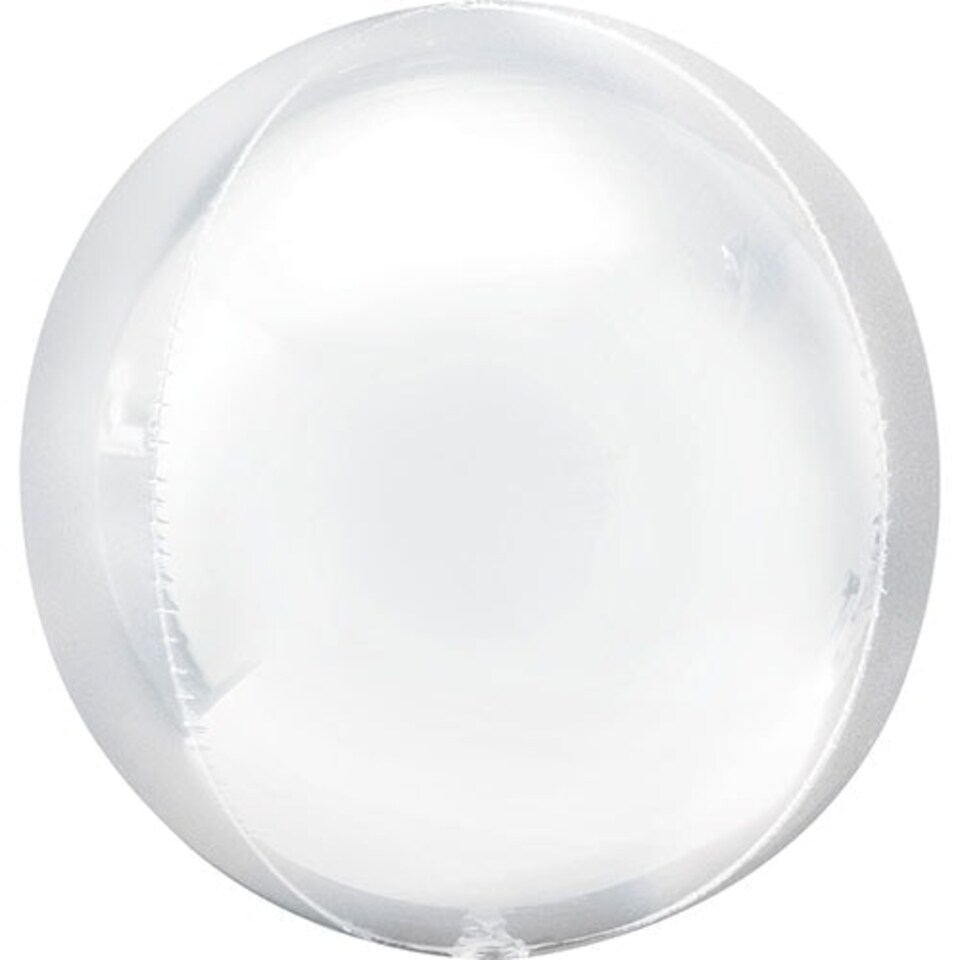 White Orbz Foil Helium Balloon 38cm / 15 in