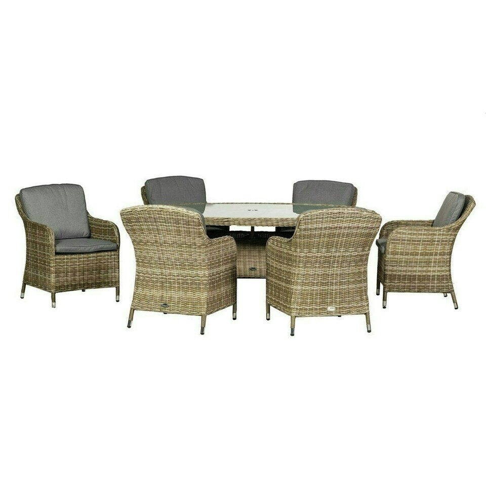 image 1 of Wentworth 6 Seater Ellipse Imperial Dining Set - H200 x W145 x L76 cm