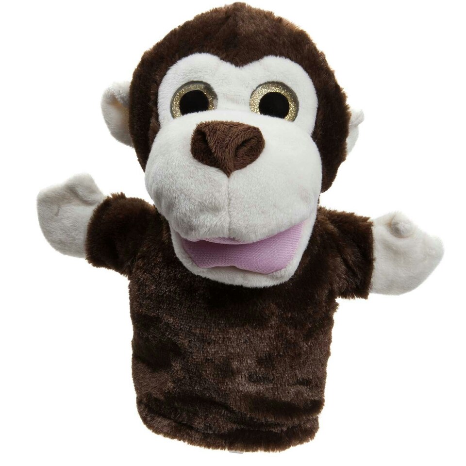 image 1 of Monkey 24cm Hand Puppet Wild Animal Plush Toy With Sparkle Eyes