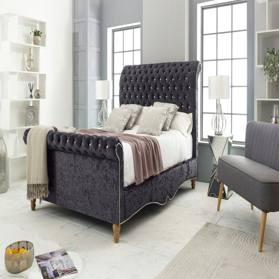 Epsol Crush Double Bed Frame - Steel